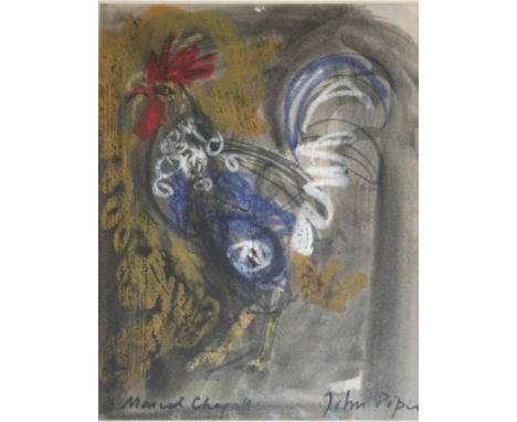•JOHN PIPER, CH (1903-1992) COCKEREL Signed and inscribed a Marcel Chagall [sic], watercolour 25 x 19cm. Provenance: London, 