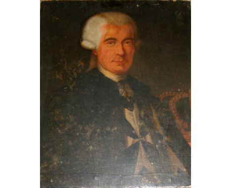 FOLLOWER OF DMITRY LEVITZKY (1735-1822) PORTRAIT OF A NOBLEMAN Half length, wearing the uniform of a Knight of Malta, a crown