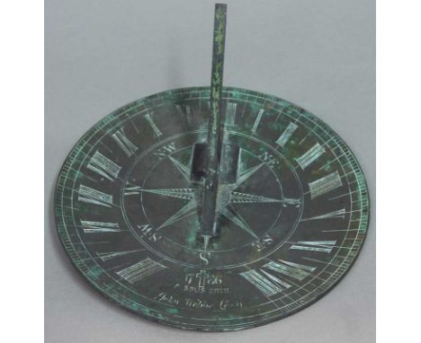 A GEORGE III BRASS SUNDIAL signed John Webbe Lewis and dated 1786 Dia 8" (20.5cm)
