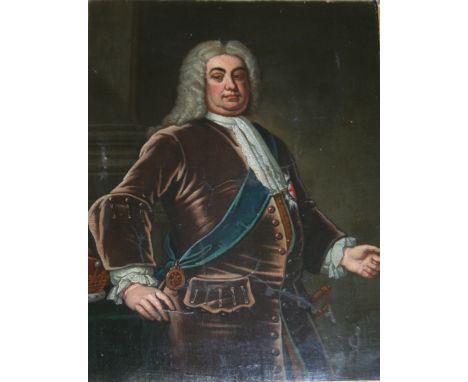 AFTER THOMAS GIBSON (c.1680-1751) PORTRAIT OF ROBERT WALPOLE, 1st EARL OF ORFORD (1676-1745), PRIME MINISTER Standing, long h