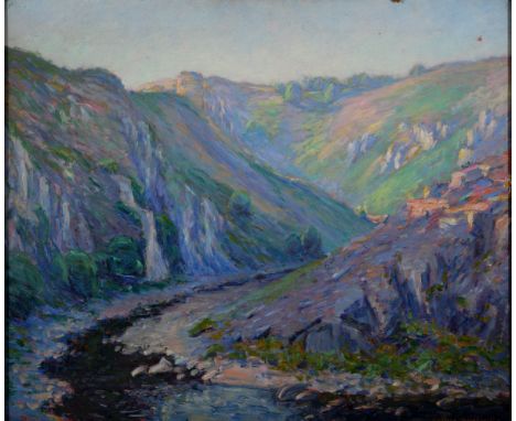 WYNFORD DEWHURST (1864-1941) VALLEY OF THE CREUSE Signed, bears title upon a label on the stretcher, oil on canvas (stamped f