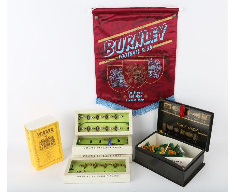 Sport - Wisden Cricketers' Almanack from 1992, Burnley Football Club signed pennant, and four boxes of Subbuteo OO scale play