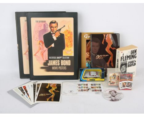 James Bond - Collection of items including Corgi DB5 (96655), Ian Fleming first day cover, trading cards, and a few books. 