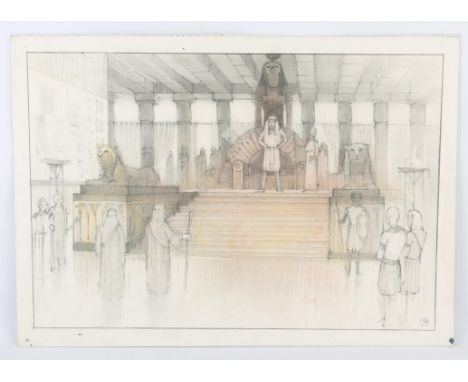 Keith Wilson (British, 1941-2011) - a pair of original artworks on board, the first, a pencil sketch, showing a figure standi
