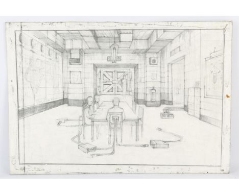 Gerry Anderson related - Three Original artworks on board, pencil sketches by production designer Keith Wilson, various sizes