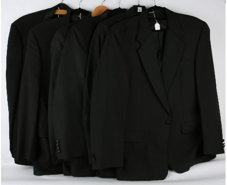Mens Costume Black Tuxedo Suits and Jackets.- a group of 6, comprises: 3 two piece, single-breasted tuxedo suits and 3 single