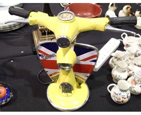 Metal yellow Vespa lamp H: 32 cm CONDITION REPORT: All electrical items in this lot have been PAT tested for safety and have 