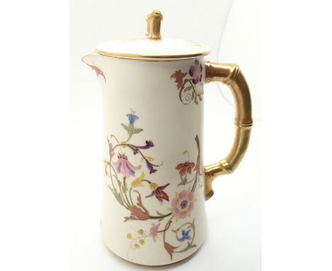 Royal Worcester lidded jug in the Blush Ivory pattern  CONDITION REPORT: Good condition, no chips or cracks, some wear to the