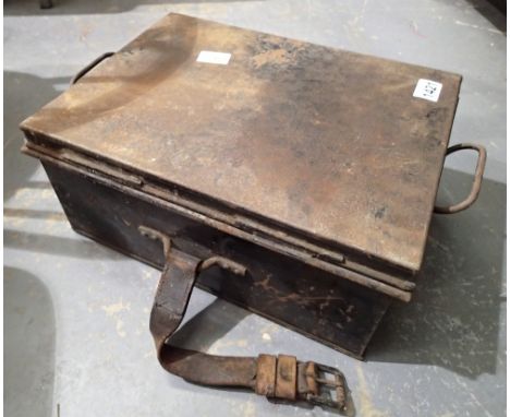 G Eastgate and Sons Ltd military related cash box with broad arrow (no key) 