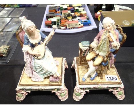 Pair of Continental ceramic figurines 