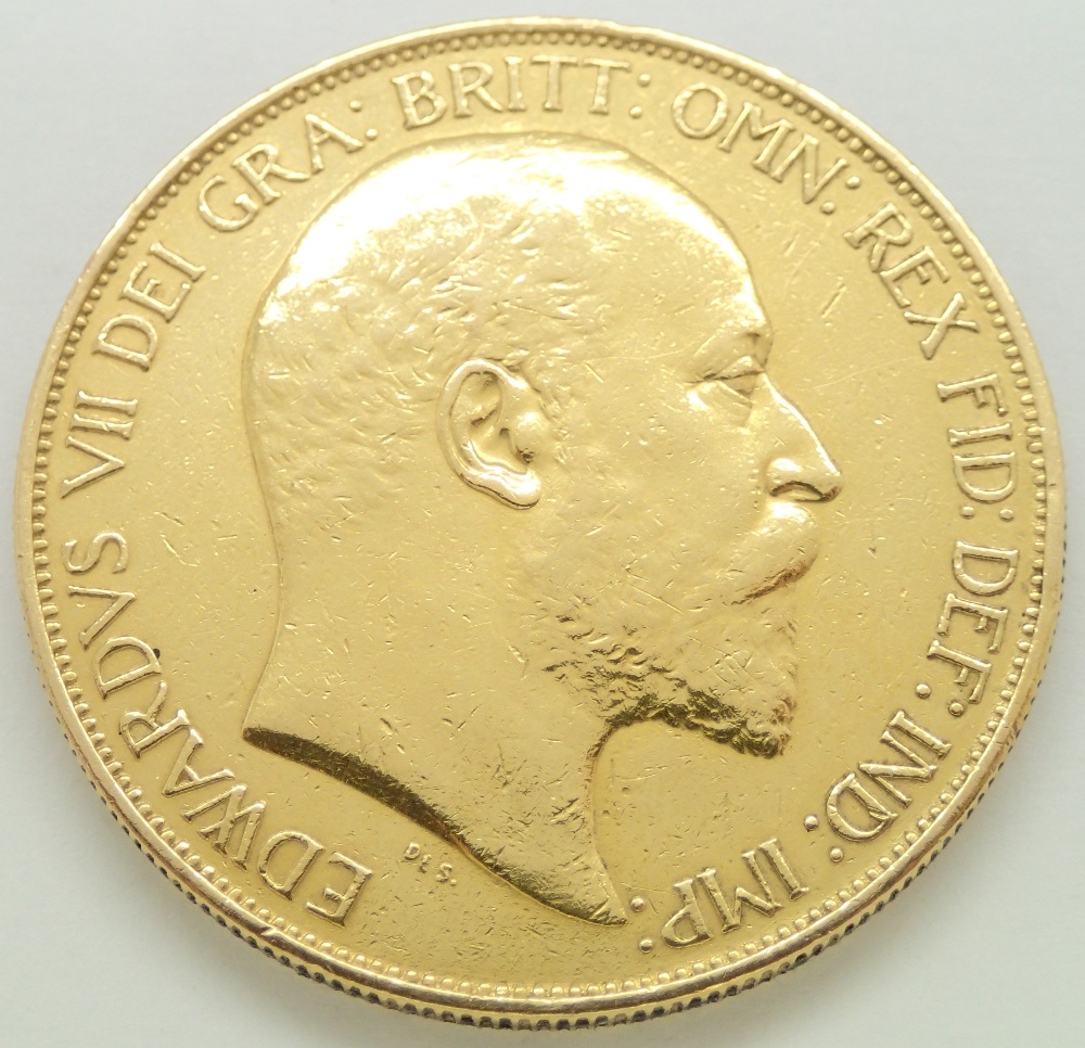 Edward VII 1902 gold five pounds coin