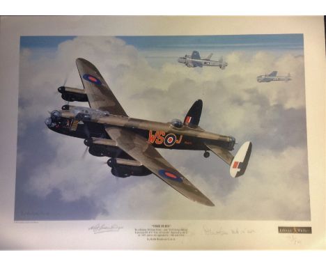 World War Two print 17x23 approx titled "Time Flies "by the artist Keith Woodcock To celebrate 50 years gone and still going 