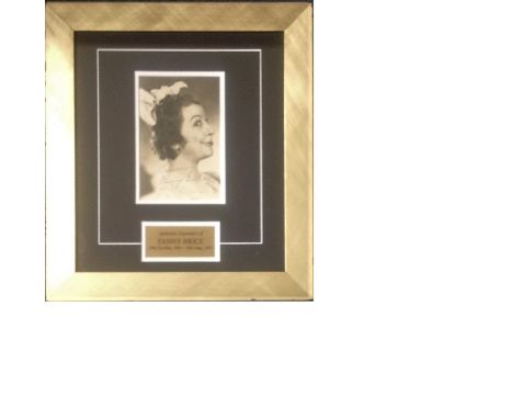 Fanny Brice signed b/w vintage photo 15x14 overall mounted and framed to a professional standard. Fania Borach (October 29, 1