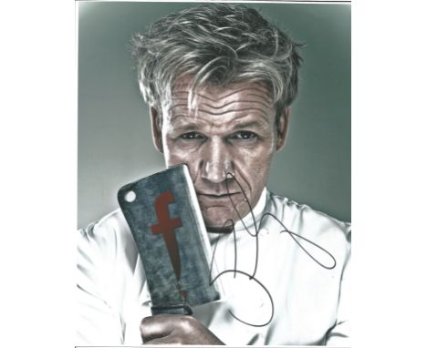 TV Gordon Ramsey 10x8 signed colour photo. Gordon James Ramsay Jr. OBE is a British chef, restaurateur, and television person