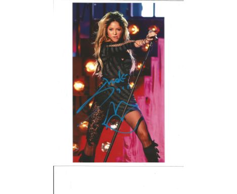 Music Shakira 10x8 signed colour photo. Shakira Isabel Mebarak Ripoll, better known professionally as Shakira, is a Colombian