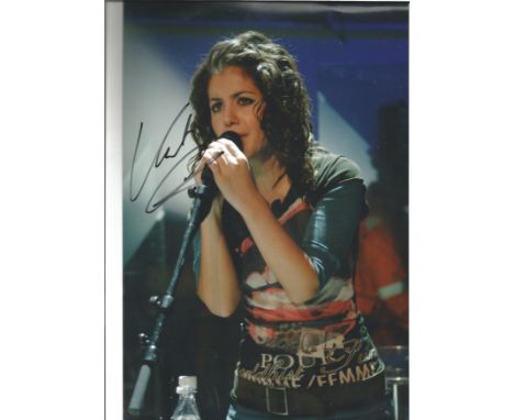 Music Katie Melua 12x8 signed colour photo. Ketevan "Katie" Melua is a British-Georgian singer and songwriter. She moved to t