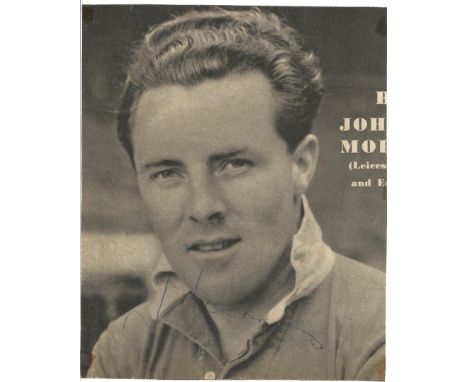Johnny Morris signed 7x6 b/w newspaper photo. (27 September 1923 - 6 April 2011) was an English footballer who played as an i