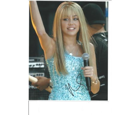 Music Miley Cyrus 10x8 signed colour photo. Miley Ray Cyrus is an American singer, songwriter, and actress. After playing min