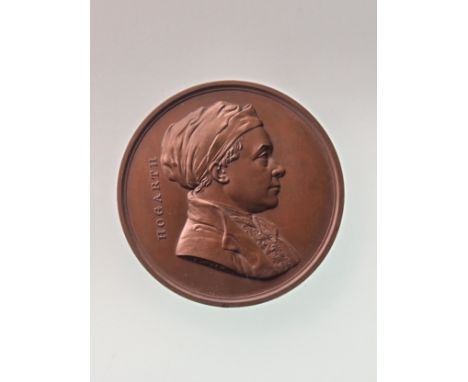 William Hogarth, Bronze Laudatory Medal, for the Art Union of London, 1848, by L. C. Wyon after Roubiliac, bust of William Ho