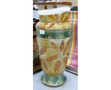 A large Royal Doulton ceramic vase: impressed 8592 to the base. height 63cm ( Damaged) 