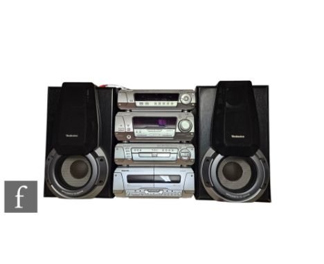 A group of Music equipment, to include a Technics stereo sound processor SH-DV170, Stereo Tuner Amplifier SA-DV170, Stereo Ca