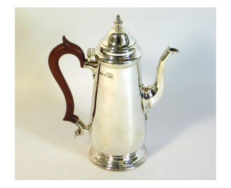 A 1958 Sheffield silver Mappin &amp; Webb coffee pot, 8.625in tall, 540g