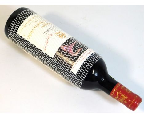 A 1990 Chateau Mouton Rothschild red wine with Francis Bacon label