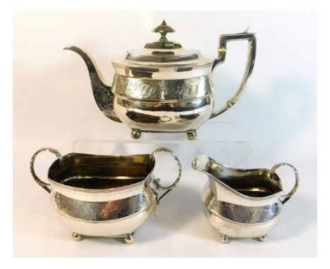 A George III 1809/10 Edinburgh silver tea service by James McKay, ivory spacers in handles, ivory exemption certificate obtai