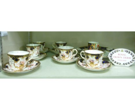 Royal Crown Derby china: to include a set of six tea cups and saucers in the Imari palette       OS10