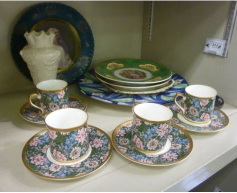 Decorative ceramics and tea ware: to include a set of four Victoria & Albert china William Morris Chrysanthemum pattern tea c