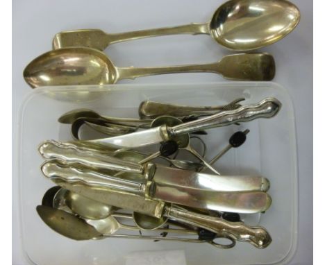 Silver flatware: to include a preserve spoon  London 1918        11