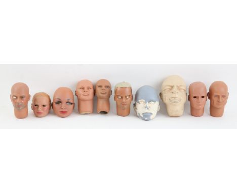 10 puppet heads made by Phil Eason for various projects, largest 13 cm (10). Provenance: The Phil Eason Collection. No copyri