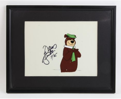 Yogi Bear - Hand painted limited edition cel signed by Daws Butler who voiced Yogi, dated 1985, framed, 30 x 38 cm. Provenanc
