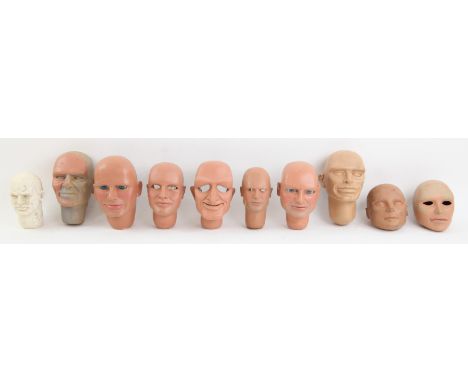 10 puppet heads made by Phil Eason for various projects, largest 13 cm (10). Provenance: The Phil Eason Collection. No copyri