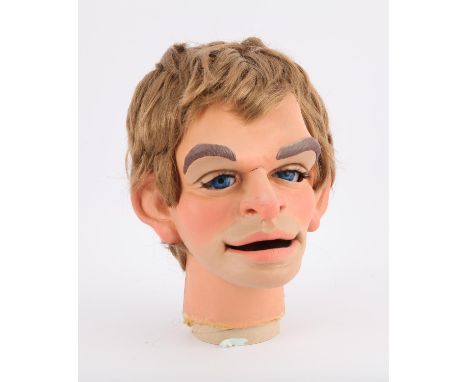 Cornetto boy, puppet head designed and built by Phil Eason, 24 cm. Provenance: The Phil Eason Collection. No copyright is ass