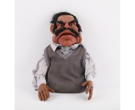 Black hair and moustache male puppet designed and built by Phil Eason, 38 cm. Provenance: The Phil Eason Collection. No copyr