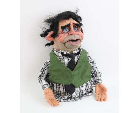 Black hair male puppet designed and built by Phil Eason, 38 cm. Provenance: The Phil Eason Collection. No copyright is assign
