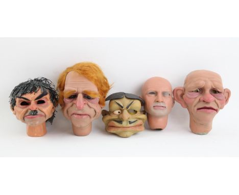 5 puppet heads made by Phil Eason for various projects, largest 16 cm (5). Provenance: The Phil Eason Collection. No copyrigh