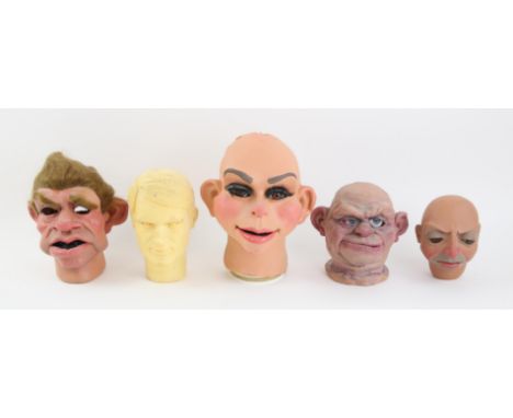 5 puppet heads made by Phil Eason for various projects, largest 19 cm (5). Provenance: The Phil Eason Collection. No copyrigh