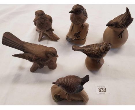 6 POOLE STONE WARE BIRDS