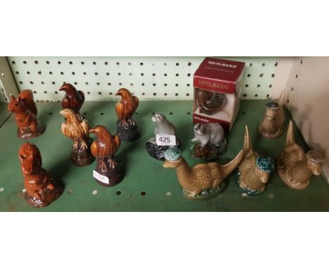 SHELF OF 13&nbsp;MINIATURE BEN EAGLES SCOTCH WHISKY DECANTERS BY BESWICK