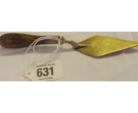 MINIATURE WOOD HANDLED METAL TROWEL