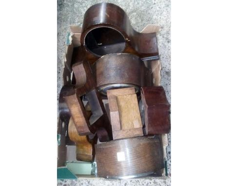 CARTON OF WOODEN MANTEL PIECE CLOCK CASES