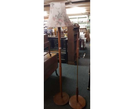 1960'S TEAK STANDARD LAMP &amp; SHADE WITH 1 OTHER