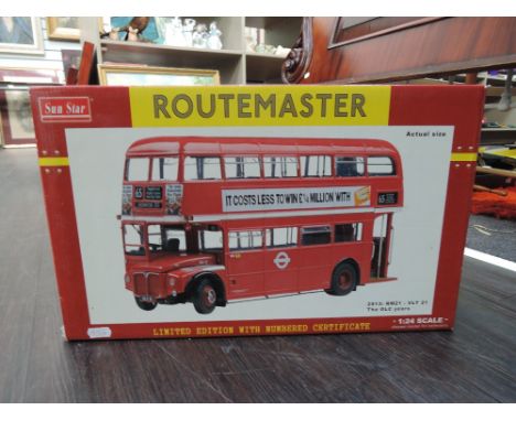 A Sunstar 1:24 scale Limited Edition Routemaster bus, The GLC Years, boxed 2913