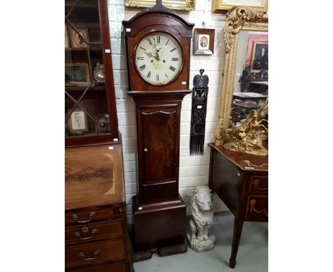 A VICTORIAN IRISH PROVINCIAL LONG CASE CLOCK, the circular dial with Roman numerals and subsidiary dial for seconds, signed D