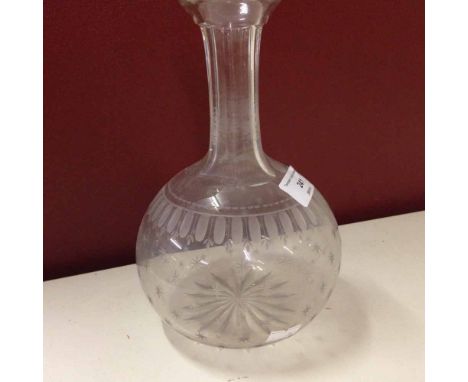 A 19th century engraved glass water decanter.