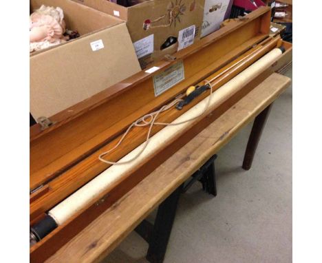 A vintage 'Self-Recta' cine screen in original wooden case.