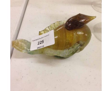 A vintage 'end of day' glass bird.
