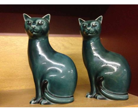 2 Poole Pottery cats.